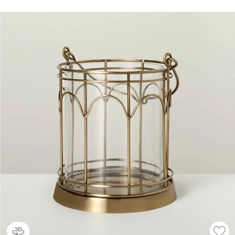 BRAND NEW Hearth & Hand by Magnolia Brass Hanging Lantern Holders - Set of 2
